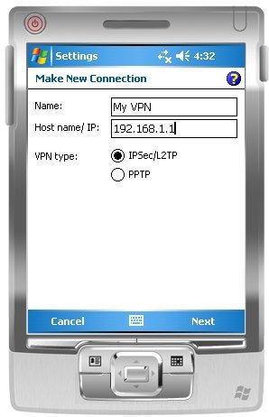 windows mobile 6.1 vpn connection